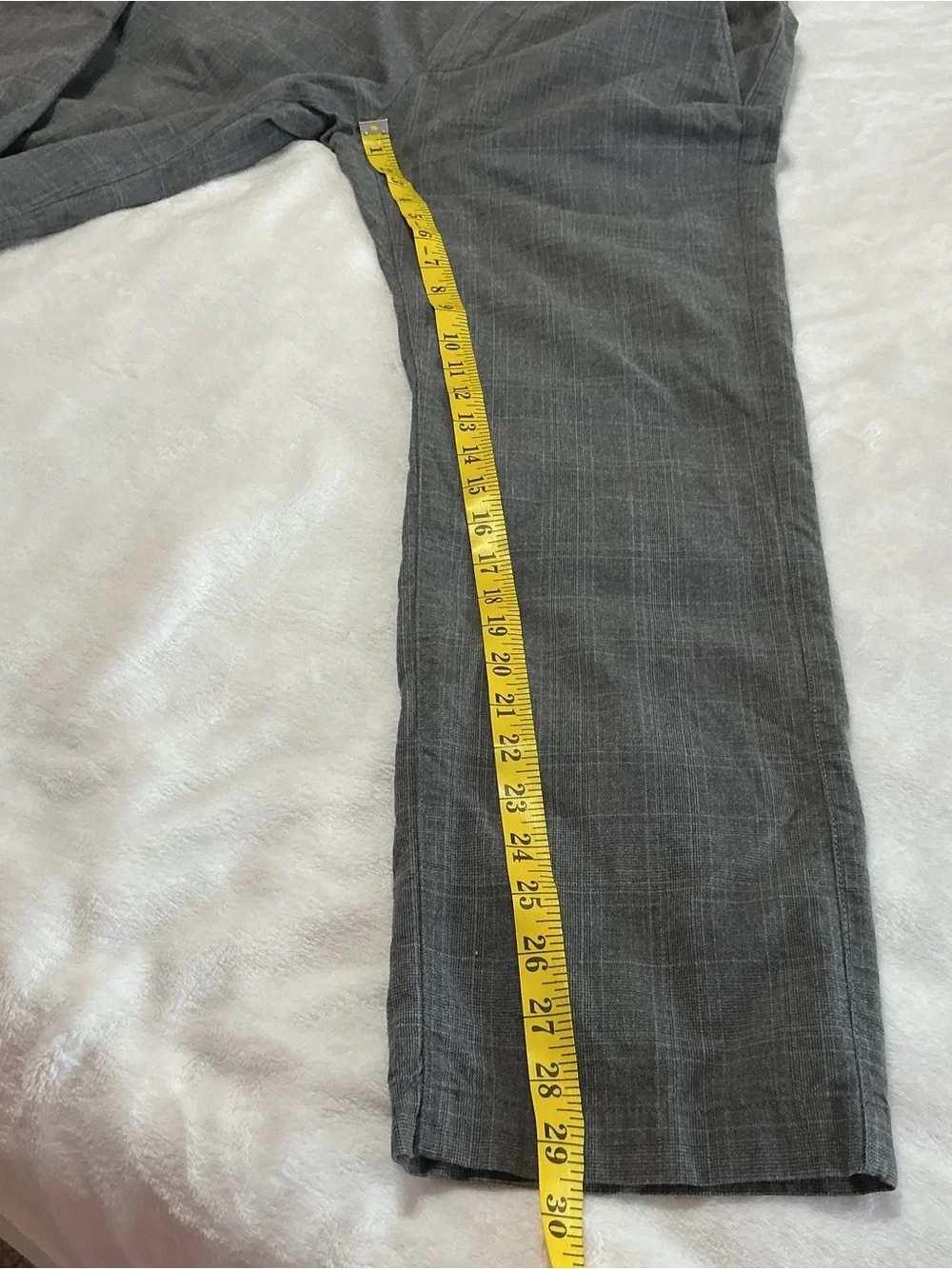 Banana Republic Kentfield Windowpane Plaid Pants 554432 Charcoal Gray Waist 31